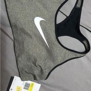Nike Grey and Black Racerback Sports Bra